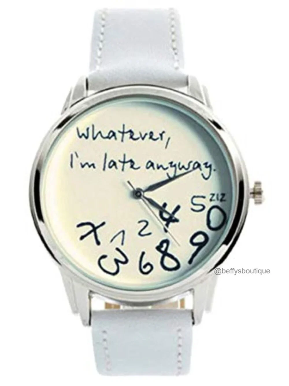 Printed Leather Women's Quartz Watch White